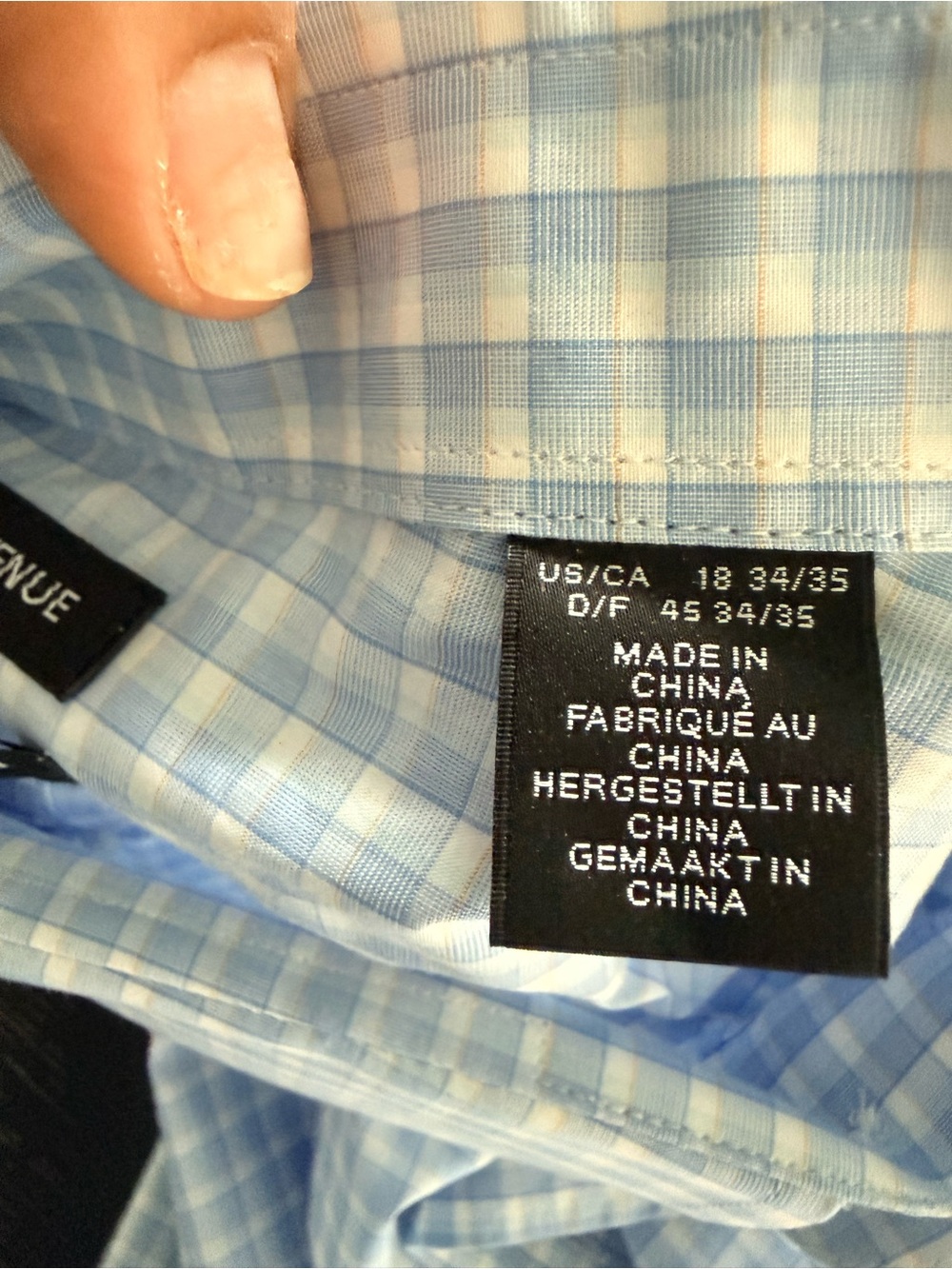 Saks Fifth Avenue Light Blue Windowpane Dress Shirt - Picture 3 of 5